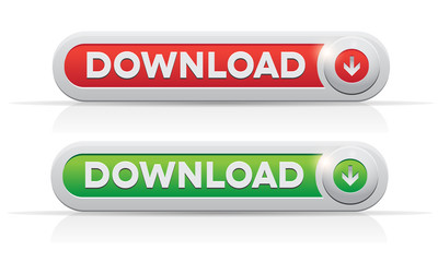 Poster - Download button web design element - red, green