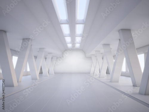 Naklejka dekoracyjna abstract architecture white interior