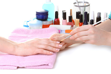  Manicure process in beautiful salon