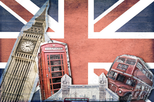 Fototapeta dla dzieci Collage Londre Union Jack