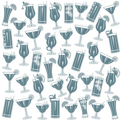 Cocktails seamless pattern