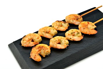 Canvas Print - brocheta de gambas