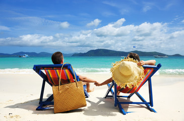 Wall Mural - Couple on a beach