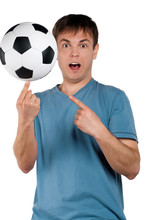 Man With Classic Soccer Ball