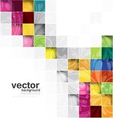 Wall Mural - abstract vector seamless blocks floral structure
