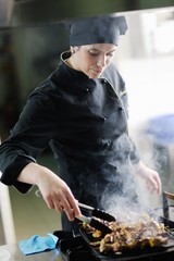 Canvas Print - chef preparing meal