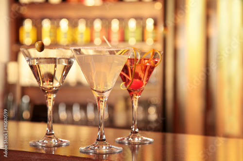 Fotografie, Obraz Cocktails Martini Margarita Cosmopolitan