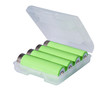 Rechargeable batteries in plastic box.
