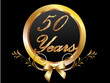 50 Years gold with ribbon vector