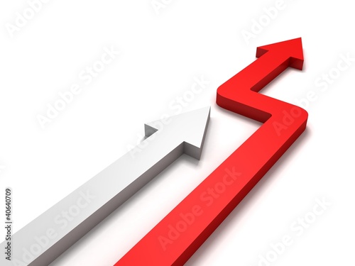 Concept Red Leader Arrow Win A Business Competition