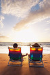 © EpicStockMedia - Happy Romantic Couple Enjoying Beautiful Sunset at the Beach