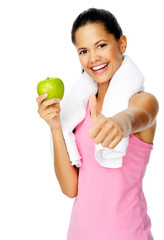 Wall Mural - healthy apple gym woman