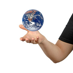 Wall Mural - Planet earth on palms.Elements of this image furnished by NASA