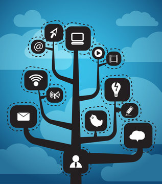 Modern social media abstract scheme