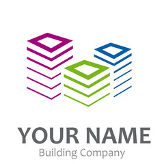 Wall Mural - Logo property developer, house and city # Vector