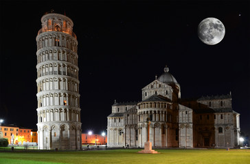 Wall Mural - Leaning Tower on the Piazza dei Miracoli in Pisa, Italy