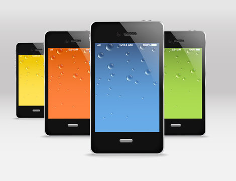 Group of modern mobile gadgets