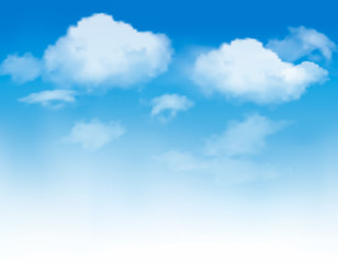 Aufkleber - White clouds in a blue sky. Sky background. Vector