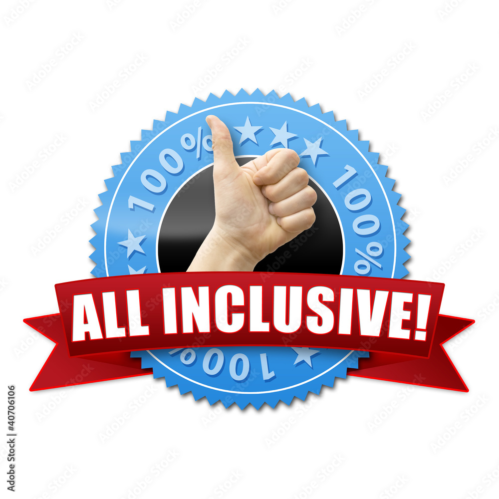 All inclusive! Button, Icon Stock Photo | Adobe Stock
