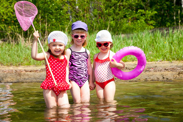 Canvas Print - Fun kids on the beach