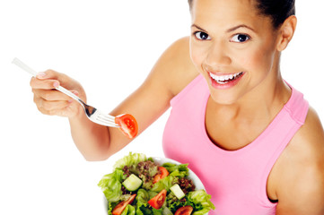 Wall Mural - salad woman happy