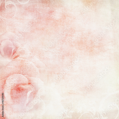 Naklejka dekoracyjna pink wedding background with roses