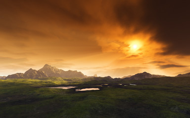 Wall Mural - dark fantasy landscape