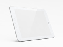 Beautiful White Tablet Pc On White Background