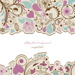 Fototapete - Retro floral frame