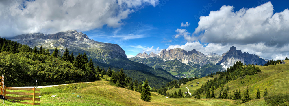 Dolomiti - Alta Badia panorama - obrazy, fototapety, plakaty 