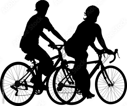 two people bike