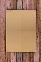 Poster - Empty Brown Crumpled paper on wood table