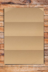 Poster - Empty Brown Crumpled paper on wood table