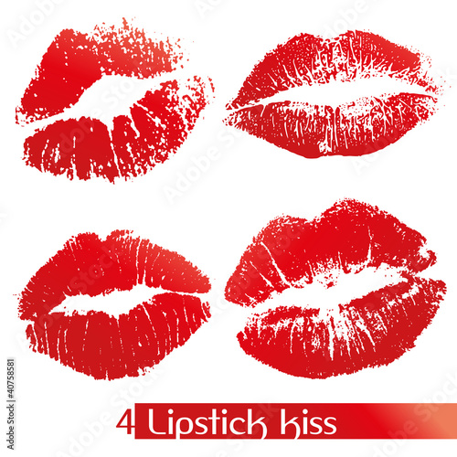 Vecteur de baiser de rouge à lèvres sexy Poster Mural XXL