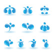 Nature blue water icons