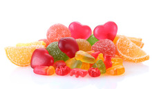 Colorful Jelly Candies Isolated On White