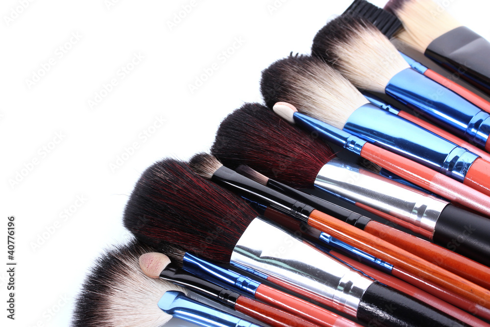 make-up brushes isolated on white