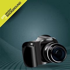 Fototapete - Abstract vector grunge background with digital camera
