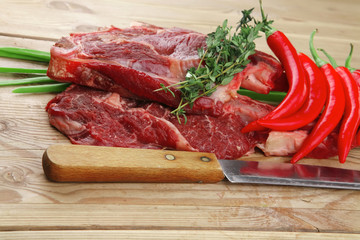 Wall Mural - raw meat : boned fresh lamb ribs