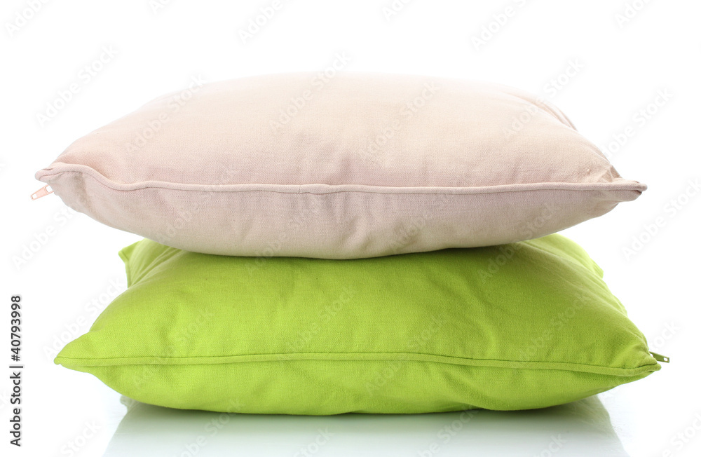 bright pillows isolated on white