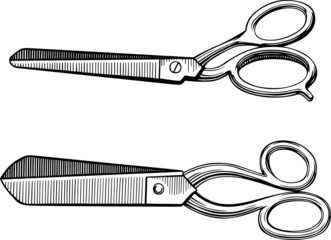 Two pairs of retro scissors