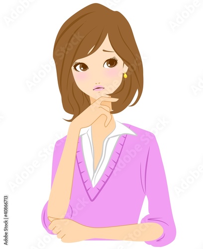 女性 悩む 困る イラスト Stock イラスト Adobe Stock