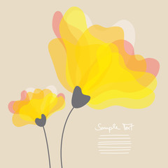 Sticker - Greeting Card Yellow Flowers