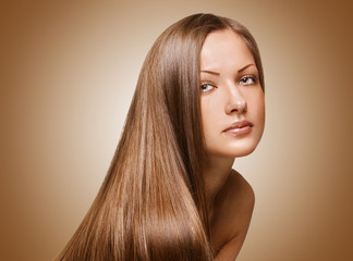  woman with elegant long shiny hair