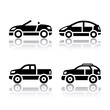Set of transport icons - cars