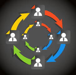 Aufkleber - Abstract business scheme with paper stickers