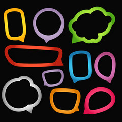 Poster - Color paper speech clouds