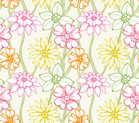 Wall Mural - Floral seamless pattern