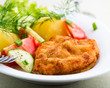 © B.G. Photography - Wiener Schnitzel with Potatoes and Fresh Vegetables