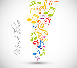 Poster - colorful music notes fantastic vector